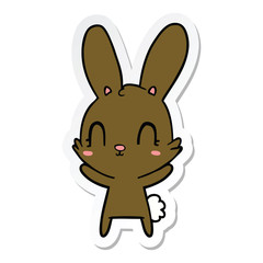 sticker of a cute cartoon rabbit