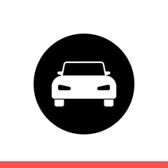 Car vector icon, commute symbol. Simple, flat design for web or mobile app