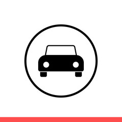 Car vector icon, commute symbol. Simple, flat design for web or mobile app