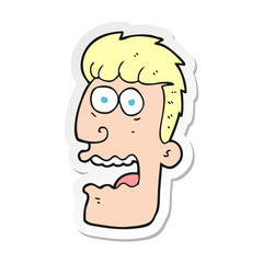 sticker of a cartoon shocked man