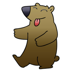 quirky gradient shaded cartoon bear
