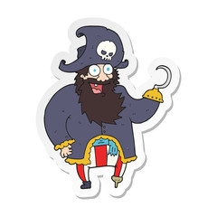 sticker of a cartoon pirate captain