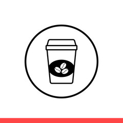 Coffee bottle vector icon, plastic case symbol. Simple, flat design for web or mobile app