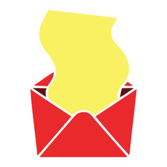 quirky hand drawn cartoon letter and envelope