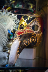Obraz premium Italy, Venice, a close up of a Venetian mask