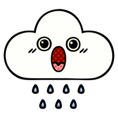 comic book style cartoon rain cloud