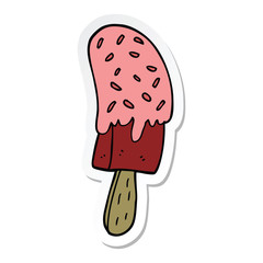 sticker of a cartoon ice cream lolly