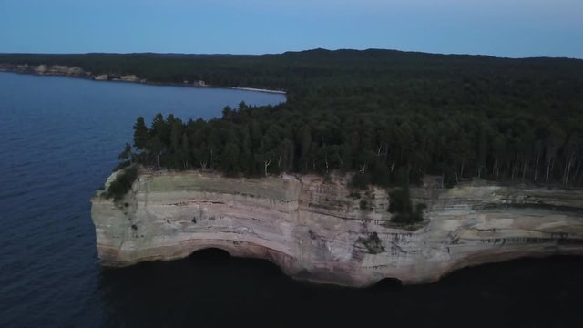 Aerial, Pictured Rocks National Lakeshore in Michigan