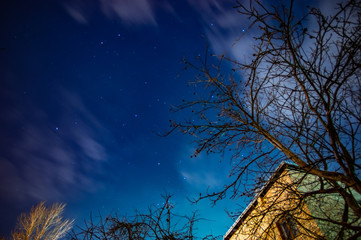 House against the starry sky