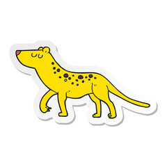 sticker of a cartoon leopard