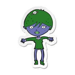 sticker of a cartoon vampire girl