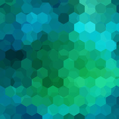 Fototapeta na wymiar Background made of green, blue hexagons. Square composition with geometric shapes. Eps 10