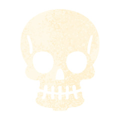 quirky retro illustration style cartoon skull