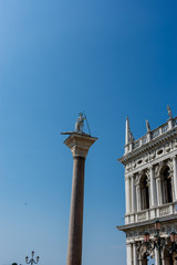 Fototapeta na wymiar Italy, Venice, Piazza San Marco, St. Theodore and crocodile.