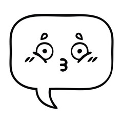 line drawing cartoon speech bubble