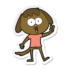 sticker of a cute cartoon dog