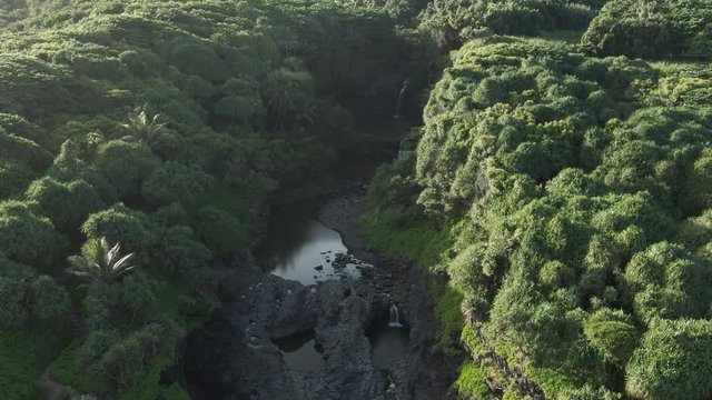 View of the Seven Sacred Pools in Hana, Hawaii, aerial