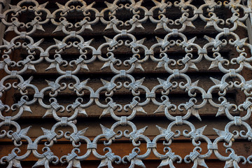 Italy, Venice, a chain link fence