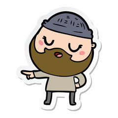 sticker of a cute cartoon man with beard