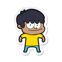 sticker of a happy cartoon man