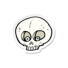 sticker of a cartoon funny skull
