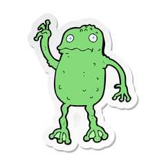 sticker of a cartoon frog