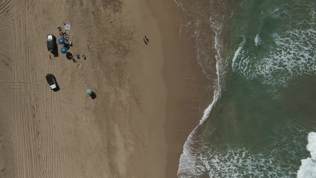 Overhead aerial, beach in Hawaii