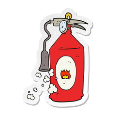 sticker of a cartoon fire extinguisher