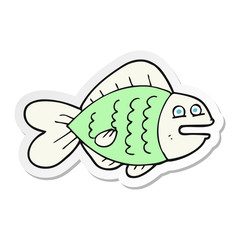 sticker of a cartoon funny fish