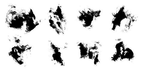 Set of Ink Splashes isolated on white background