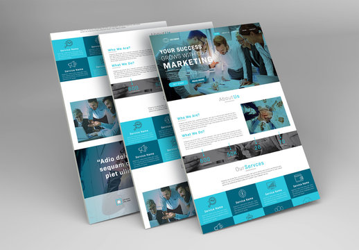 E-Newsletter Layout with Blue Accents