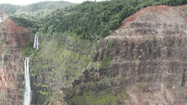 Aerial, Wamiea Canyon State Park in Hawaii