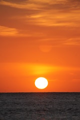 sunset ocean big sun orange