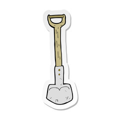sticker of a cartoon shovel