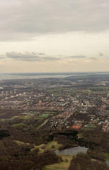 Fototapeta premium Netherlands, Hague, Schiphol, a large body of water with a mountain in the background