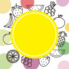 Frame with doodle fruit vector 