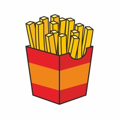 French fries vector on bag vector illustration isolated on white 