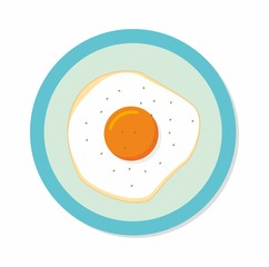 Fried egg on plate vector illustration 