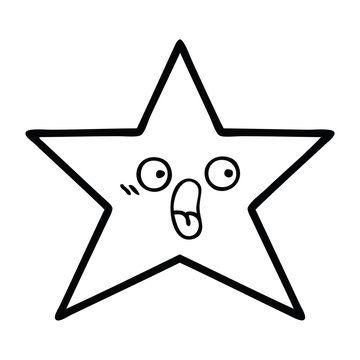 line drawing cartoon star fish