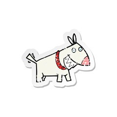 retro distressed sticker of a cartoon dog