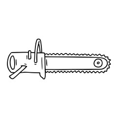line drawing doodle fo a chain saw