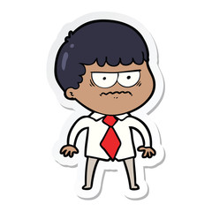 sticker of a cartoon annoyed man