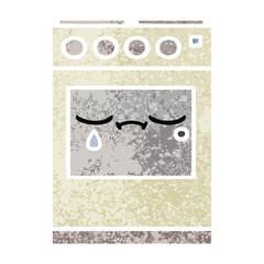retro illustration style cartoon kitchen oven