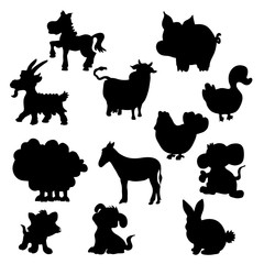 Cartoon animals collection vector