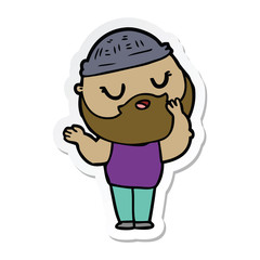 Obraz premium sticker of a cartoon man with beard