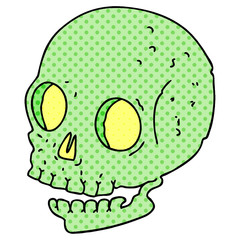 quirky comic book style cartoon skull