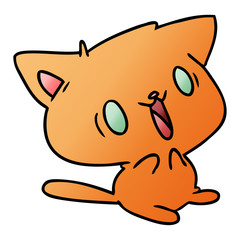 gradient cartoon of cute kawaii cat