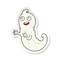 sticker of a cartoon ghost