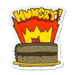 sticker of a cartoon cake