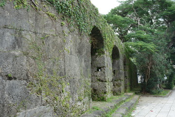 日本の沖縄の寺の遺跡